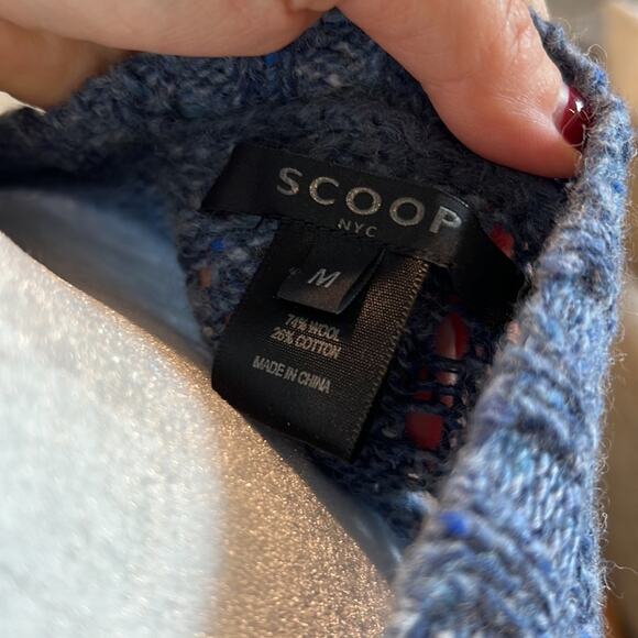 Blue wool and cotton sweater by scoop nyc - size medium. - Picture 4 of 4